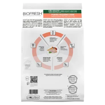 Racao Biofresh Caes Adultos Racas Pequenas e Minis_15KG_VERSO